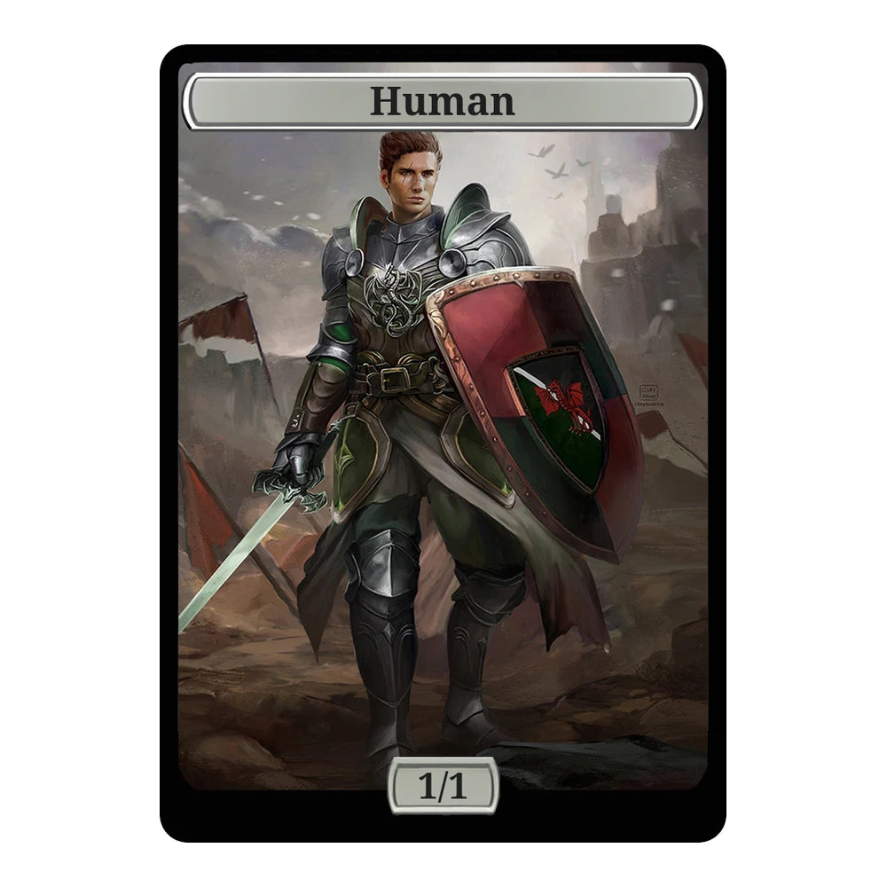 Into Battle — Replica — Title + P/T — Human 1/1
